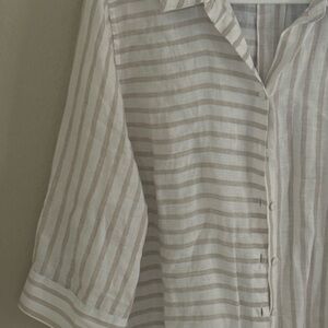 Chico’s 3P No Iron Button front 100% Linen Blouse